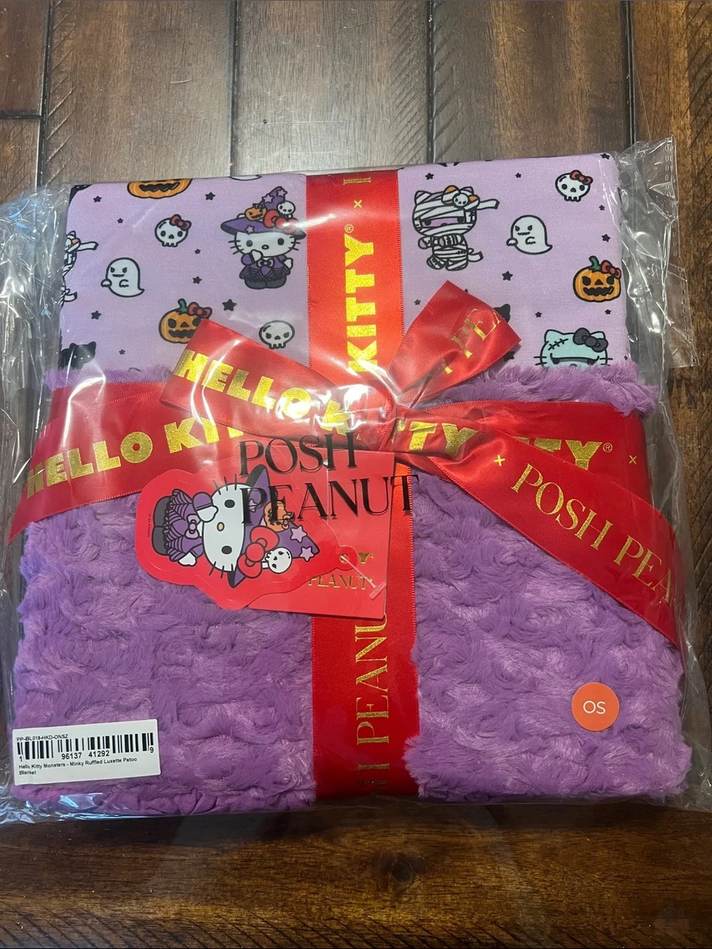 Posh Peanut Hello Kitty Halloween Purple Plush Blanket - Minky Luxette